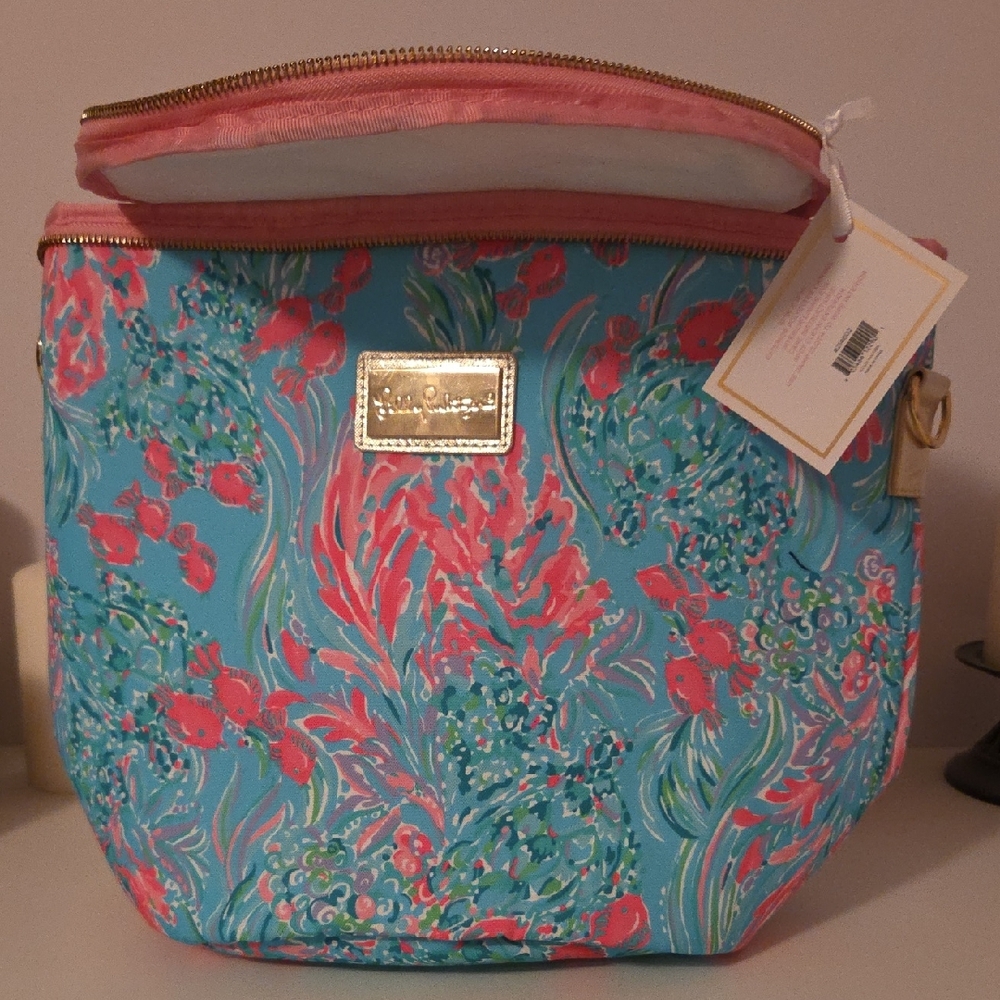 Lilly Pulitzer Vibrant Blue and Pink Cooler Bag